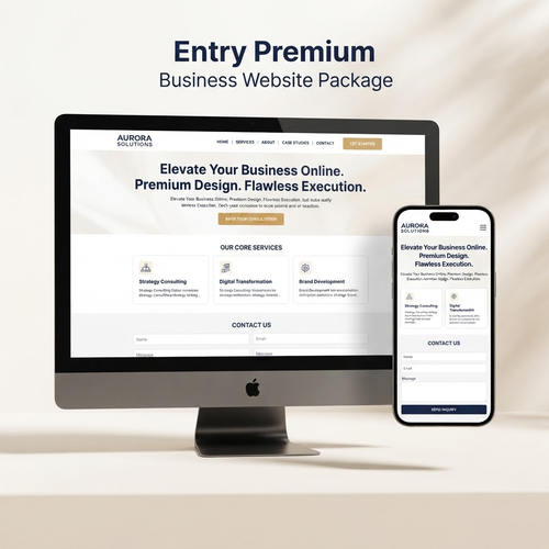Business Website Starter - premium business website mockup on desktop and mobile