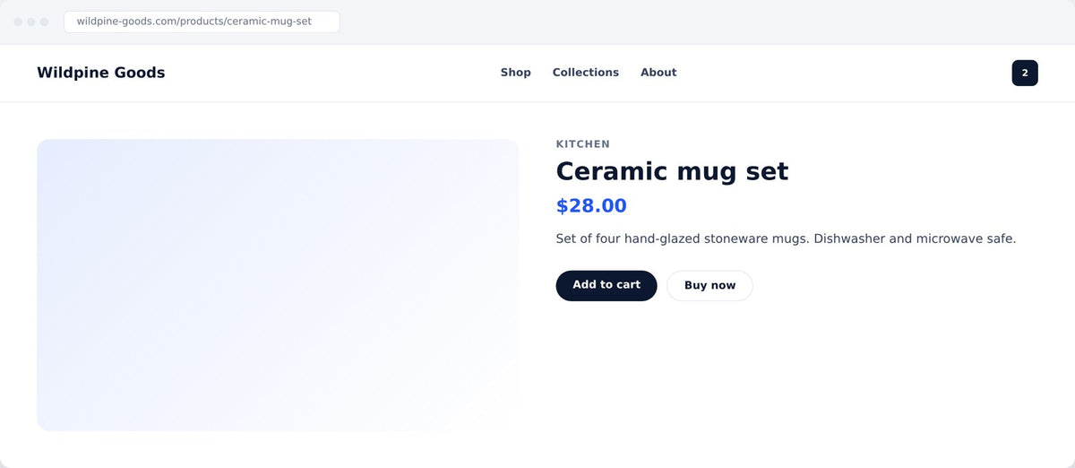 Example ecommerce product page